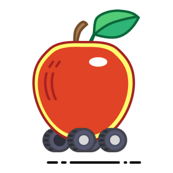 Vector illustrations thumbnail: Apple on Wheels