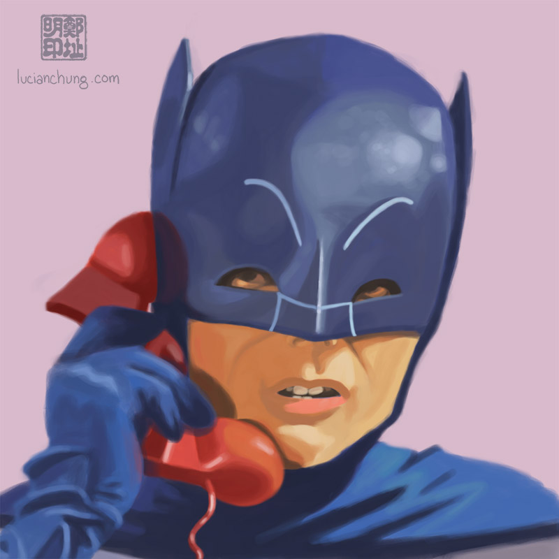Digital Painting of Adam West Batman