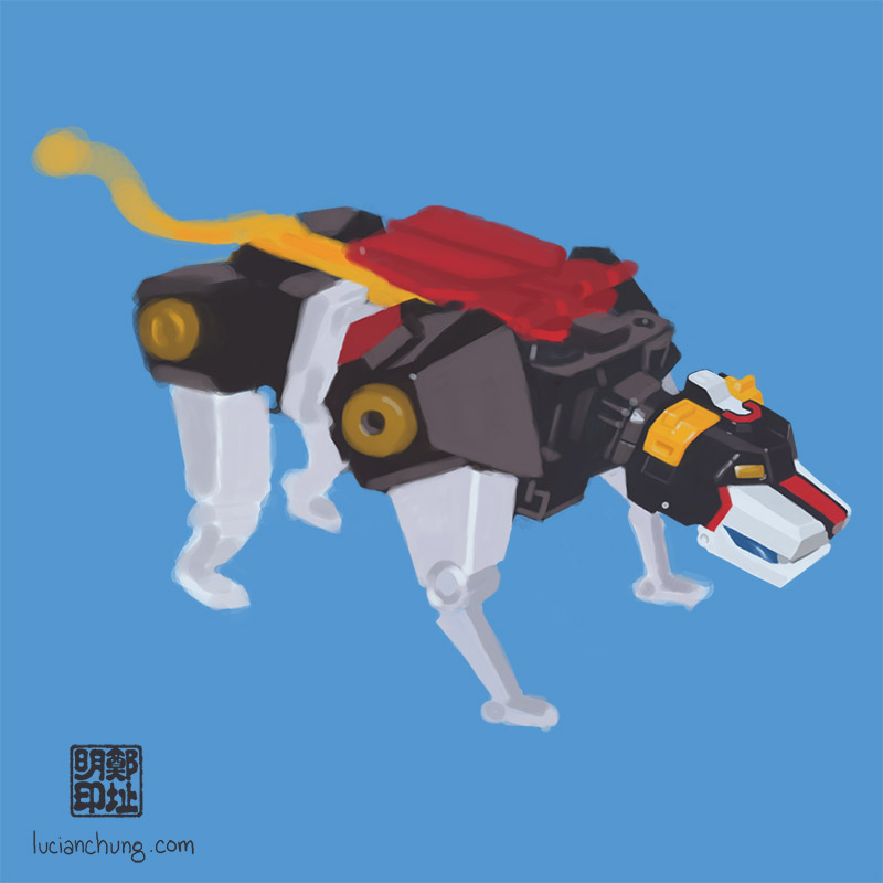 Digital Painting of Voltron Black Lion