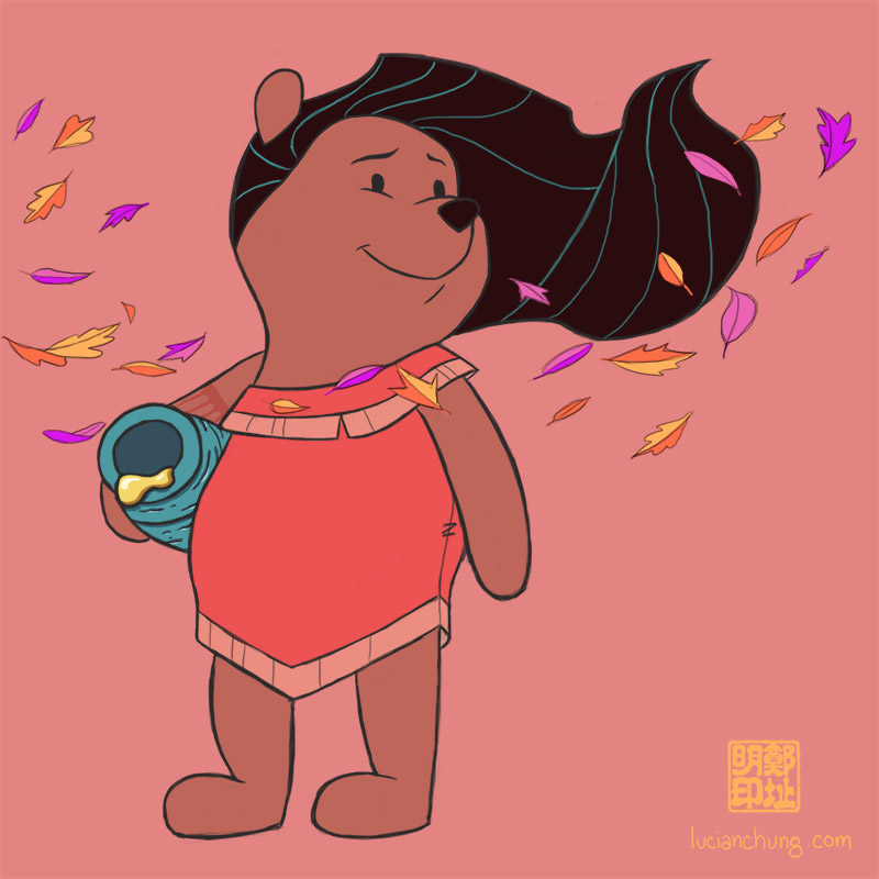 Mashup of Winnie the Pooh and Pocahontas