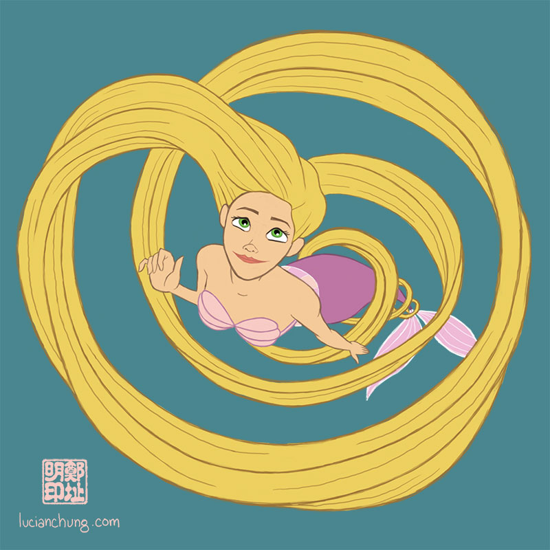 Mashup of The Little Mermaid and Rapunzel from Tangled