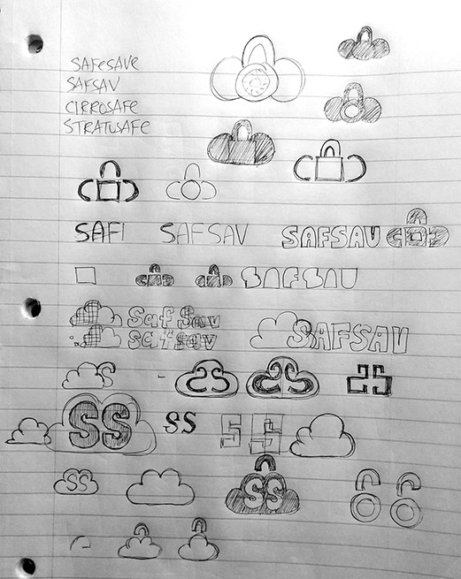 Early SafSav logo sketches